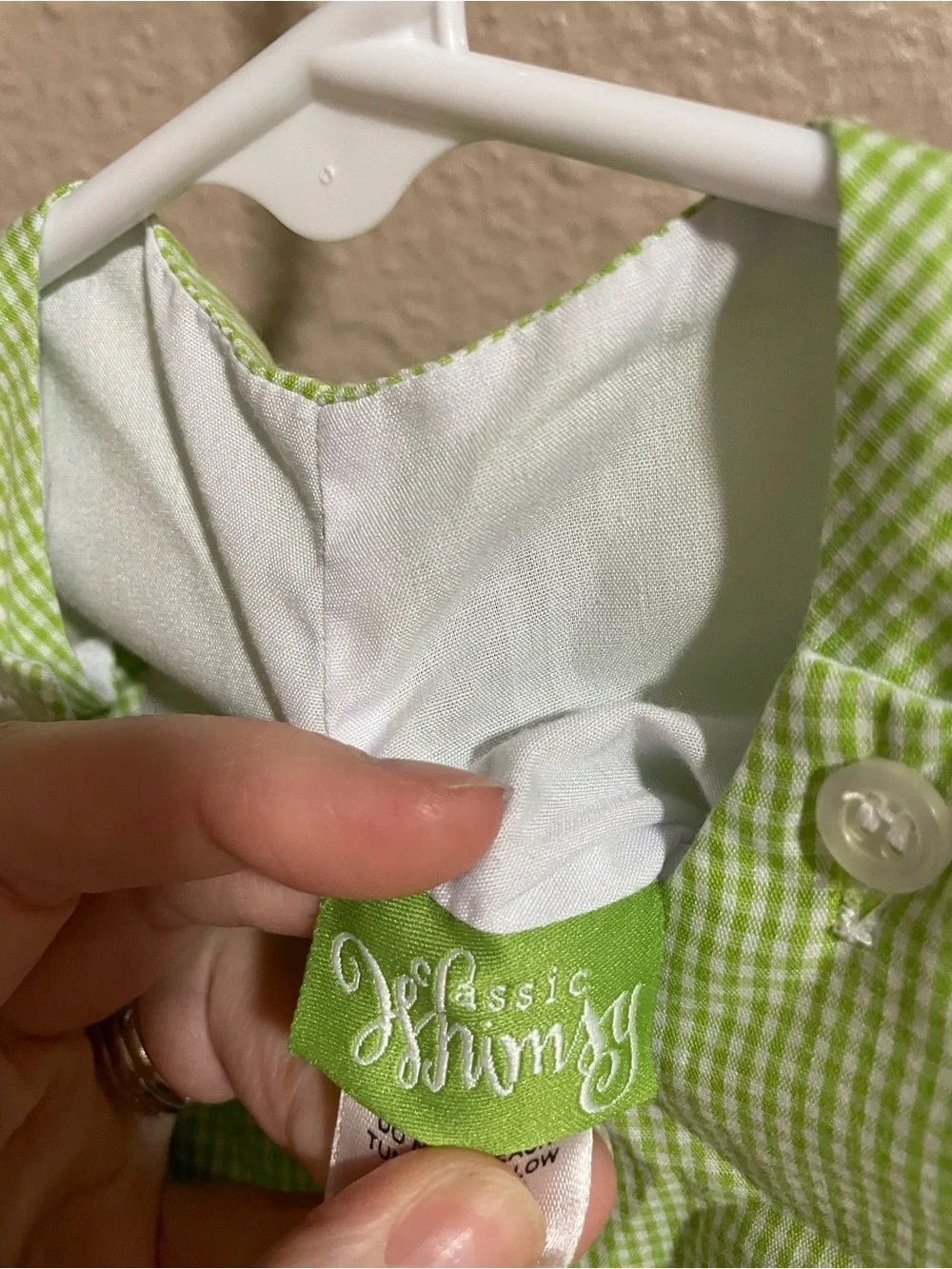 Classic Whimsy Green Smocked Kids Thanksgiving Romper